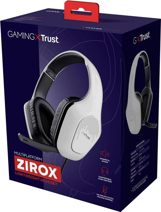 Image du produit Trust GXT415W CASQUE ZIROX - BLANC (Filaire)