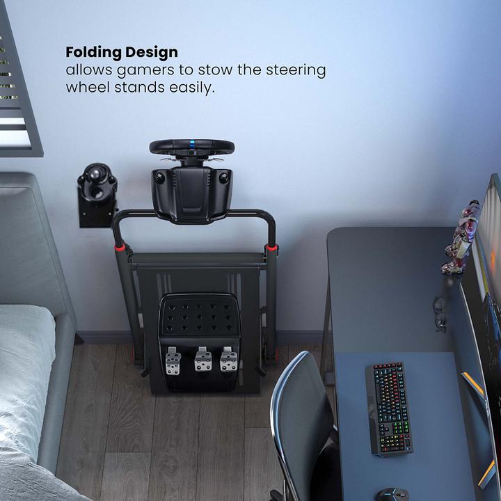 Actual product image Wiltec Steering wheel stand foldable Steering wheel holder Stand Gaming Sim Racing Setup
