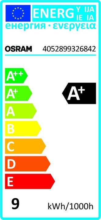 Label énergétique Osram Star Classic A (E27, 8.50 W, 806 lm, 1 x, F)