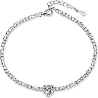 Agato Silver tennis bracelet with heart AGB773/21