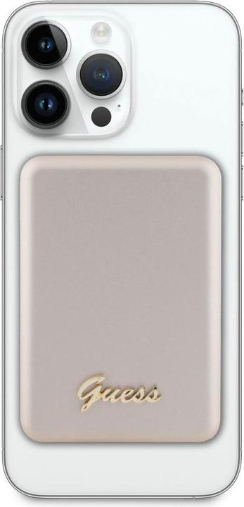 Produktbild Guess Powerbank indukcyjny 15W GUPBM5ALGSGD 5000mAh złoty/gold MagSafe Metal Script Logo (5000 mAh, 15 W)