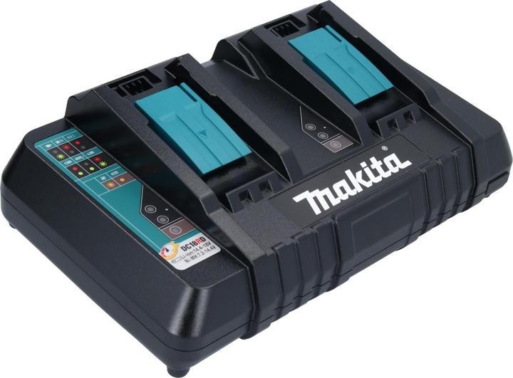 Actual product image Makita DC 18 RD ZE Charger 7.2V - 18V for 2 Li-Ion batteries - 2-fold charger with inlay (18 V)