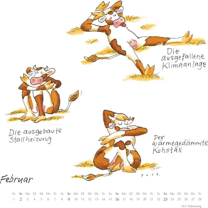Produktbild Mit den Yoga-Kühen durchs Jahr 2025 – Wandkalender – Quadratformat 23 x 23 cm (24 x 24 cm, Harter Einband, Deutsch)