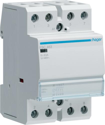 Image du produit Hager ESC463. Contact Intensité maximale admissible : 63 A, section de câble : 4/16 mm², plage de