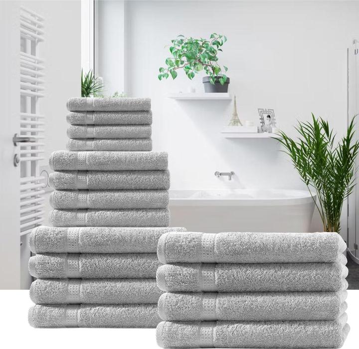 Produktbild Casativo Handtuchset 24-teilig silber (140 x 70 cm, 100 x 50 cm, 50 x 30 cm)