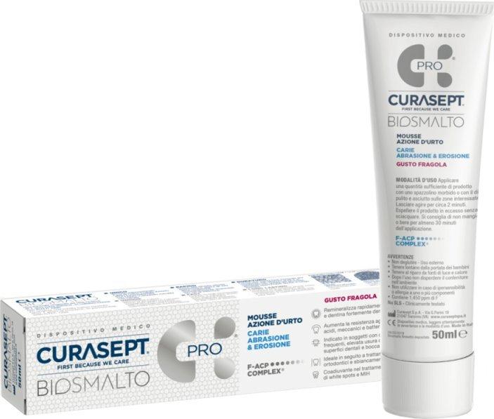 Produktbild Curasept Biosmalto Caries Erosion And Abrasion Mousse Strawberry Homecare Version (50 ml)