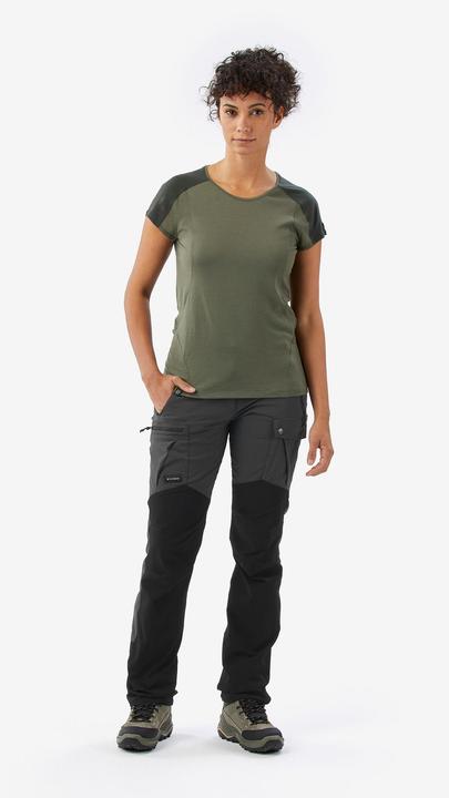 Actual product image Forclaz Merinoshirt Damen kurzarm - Merino Resist khaki (XL)