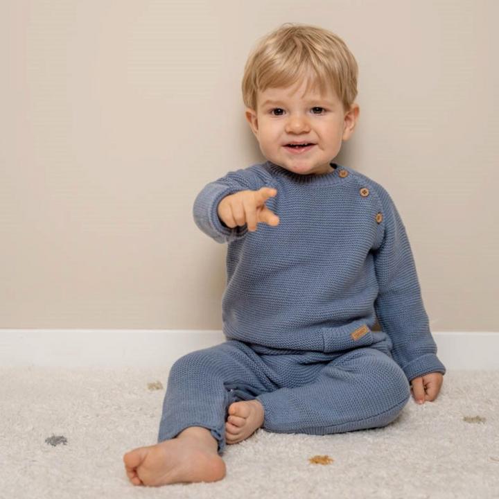 Actual product image Little Dutch Romper suit knitted blue (74)