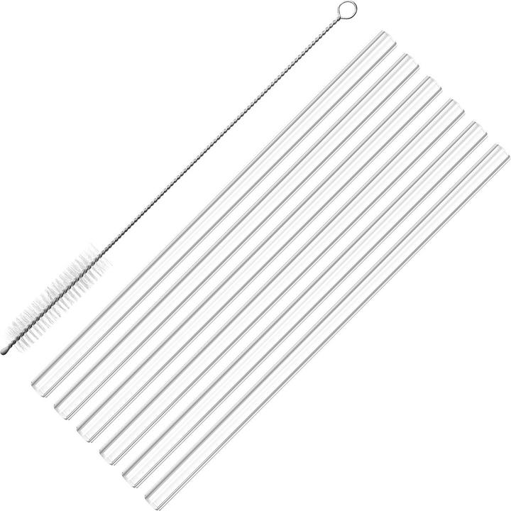 Westmark 6 Trinkhalme Glas + Reinigungsbürstchen, ø 8 x 200 mm (6 x)