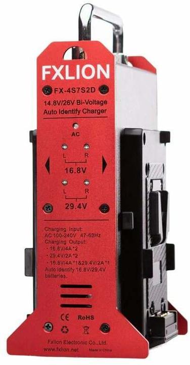 Actual product image Fxlion Double Charger V-Lock 14.8V/26V (Camera battery charger)