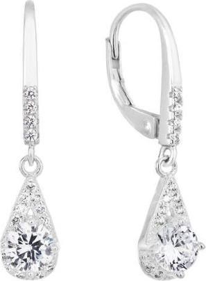 Evolution Group Charming silver earrings with zircons 11305.1