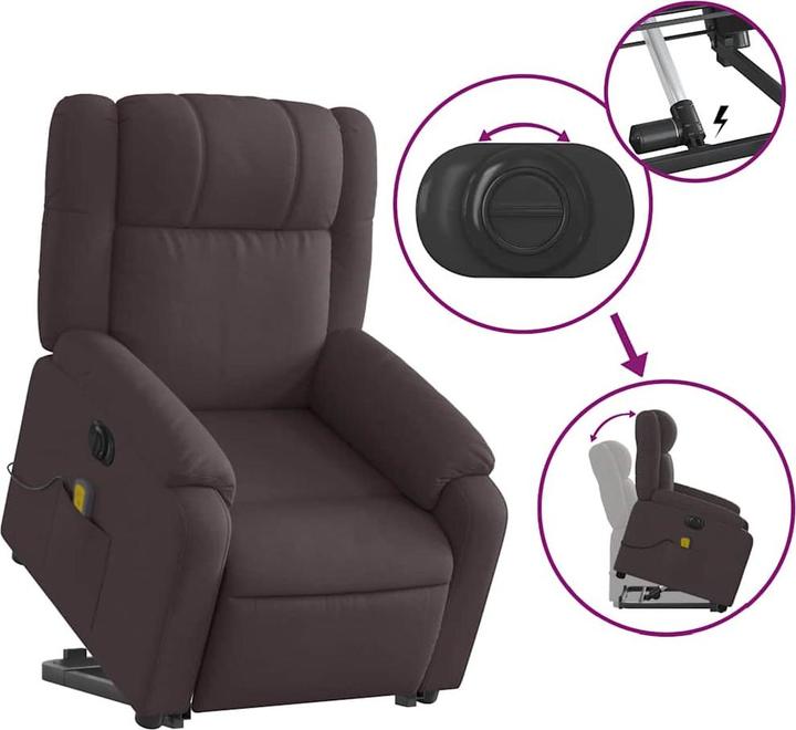 Image du produit VidaXL Fauteuil de massage électrique avec releveur Tissu