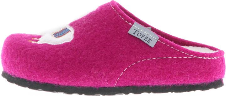 Produktbild Tofee Kinder Mädchen Hausschuhe Pantoffeln Pantoletten Slipper Naturwollfilz (Lama) pink/lila/fuxia (30)