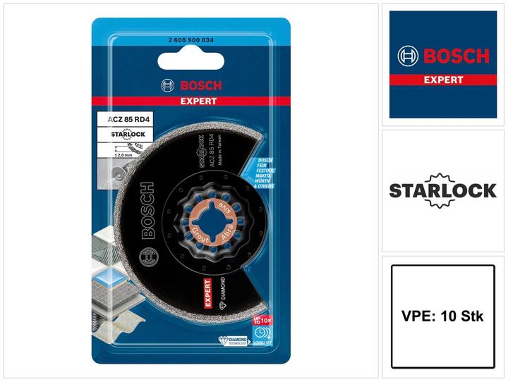 Produktbild Bosch Professional Zubehör EXPERT Grout Segment Blade ACZ 85 RD4 Blatt für Multifunktionswerkzeuge, 85 mm, 10 Stück