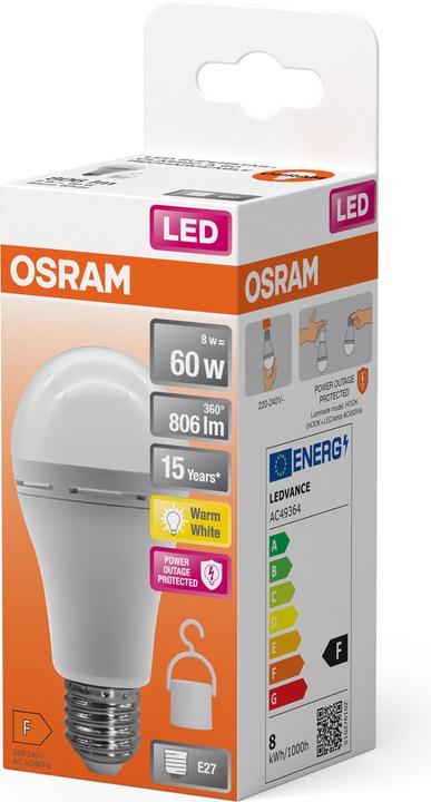 Produktbild Osram LED Classic A 60 Rechargeable (E27, 8 W, 806 lm, 1 x, F)