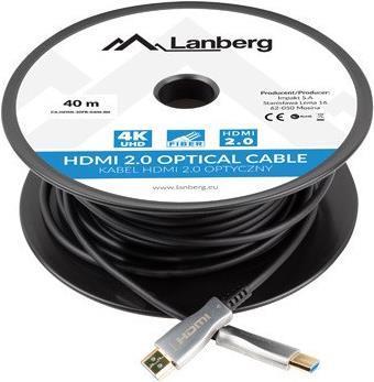 Actual product image Lanberg CA-HDMI-20FB-0300-BK optical cable HDMI M/M 30m v2.0 4K (30 m, HDMI)
