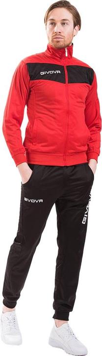 Givova Tuta Visa Triacetato Trainingsanzug Rot-Schwarz TR018 1210 2XL (XXL)