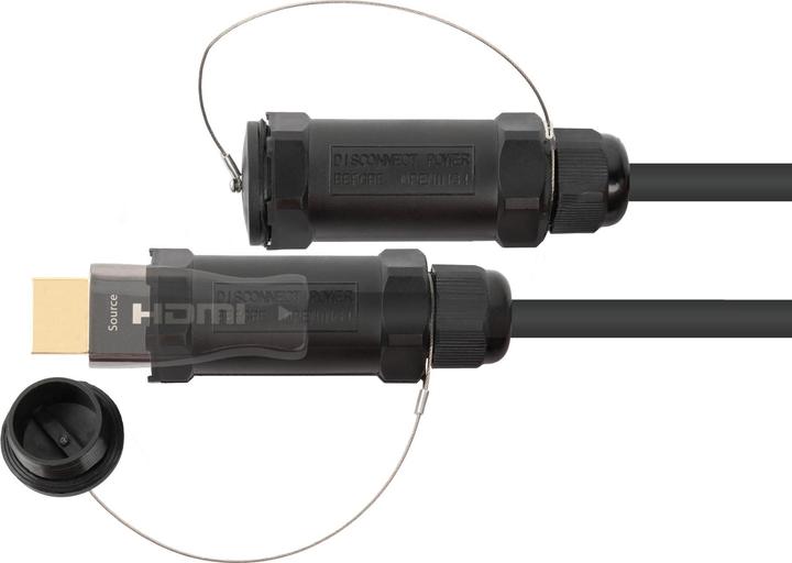 Actual product image Python AOC Hybrid High-Speed HDMI 2.0b, steel armoured, 4K @60Hz, 18 GBit/s, black, 20m, Series (20 m, HDMI)