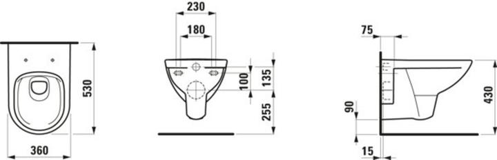 Produktbild ROCA PRO PACK Wand-WC H 82096 0 weiss