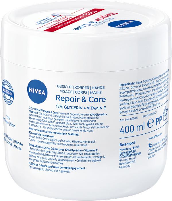 Produktbild NIVEA Repair & Care Intensive Repair (Körpermilch, Körpercreme, 400 ml)
