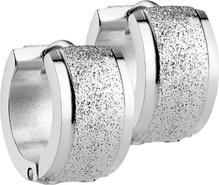 Star Piercing Ohrring zum Klappen silber und mittig gesprenkelt (ohne Messing, Chirurgenstahl 316L)