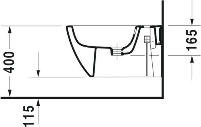 Image du produit Duravit Bidet suspendu HAPPY D.2 m ÜLB HLB 355x540mm 1 HL anthr mat WG