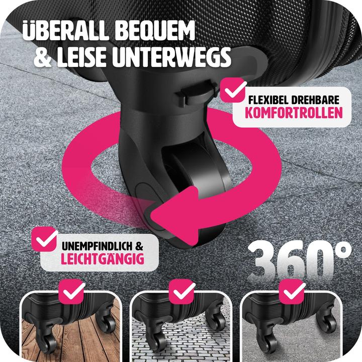 Image du produit tectake Set de 4 Valises (106 l, Bagage à main (jusqu'à 50l), M (50 - 90l), L (90 - 115l), XL (à partir de 115l))