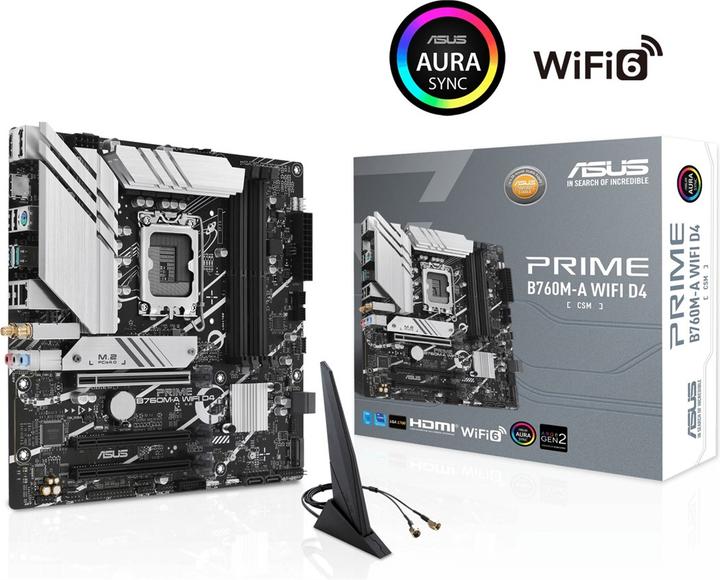 Image du produit ASUS PRIME B760M-A D4-CSM (LGA 1700, Intel B760, mATX)