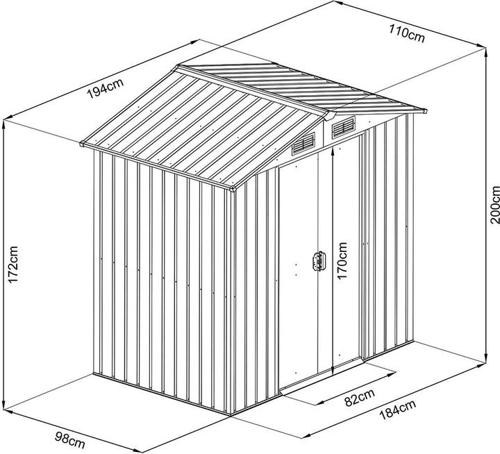 Produktbild NoName Gartengerätehaus mit Satteldach 236 x 174 x 206 cm