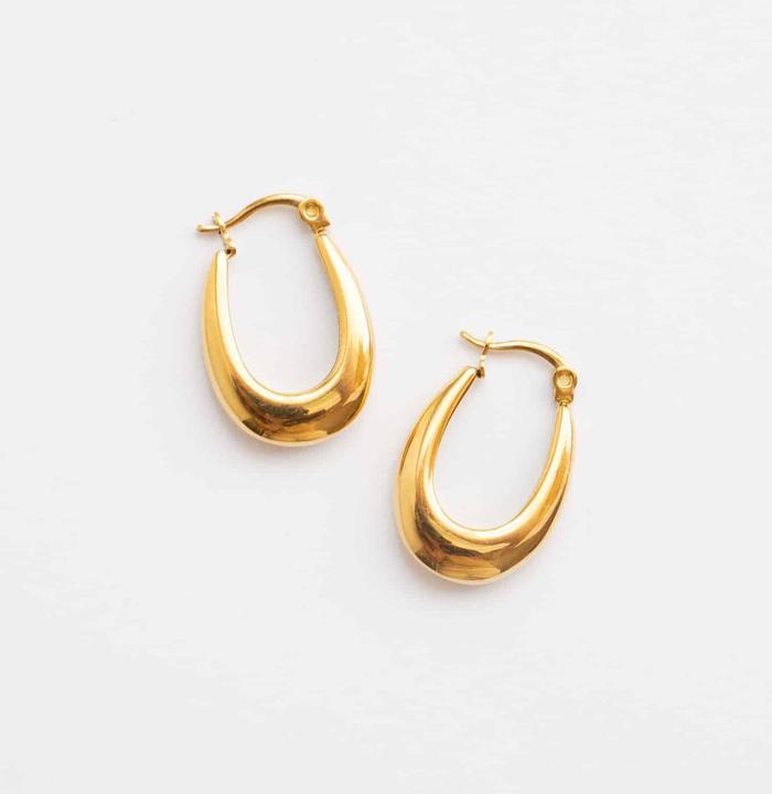 Immagine prodotto Tara Style Uma Hoop - Creolen (waterproof) (100% impermeabile, Acciaio inossidabile placcato oro 18k)