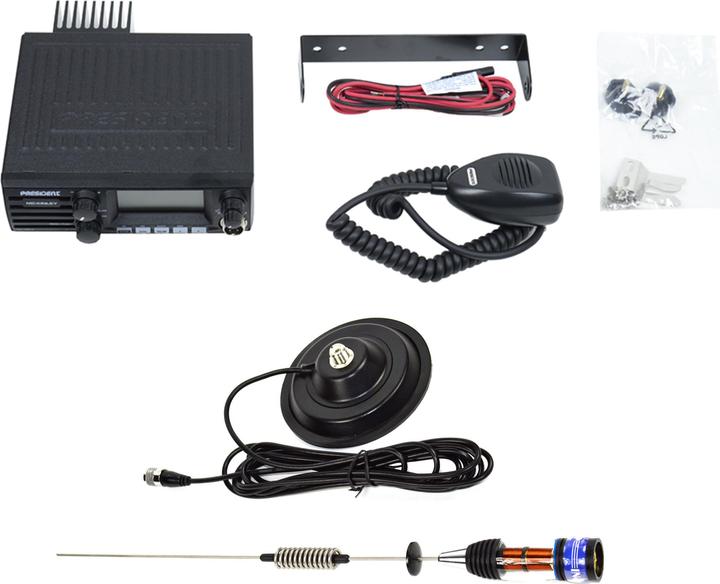 Actual product image PNI Package Radio CB President MC KINLEY ASC AM FM LSB + CB antenna ML70, length 70 cm, 26-30 MHz