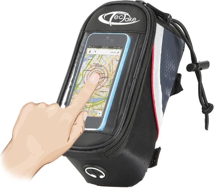 Actual product image tectake Bike bag with frame attachment for smartphones (1.30 l, Frame bag)