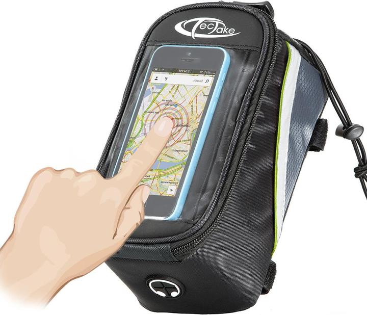 Produktbild tectake Fahrradtasche mit Rahmen-Befestigung für Smartphones (2.10 l, Rahmentasche)