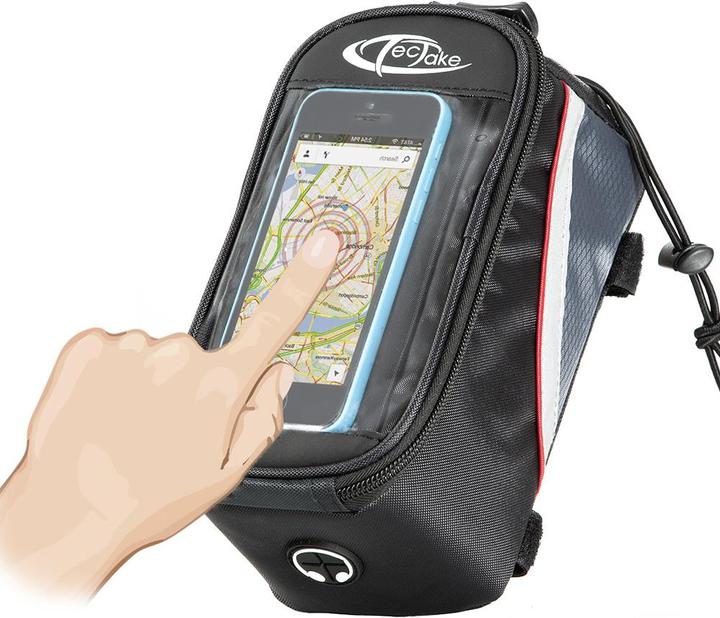 Produktbild tectake Fahrradtasche mit Rahmen-Befestigung für Smartphones (2.10 l, Rahmentasche)