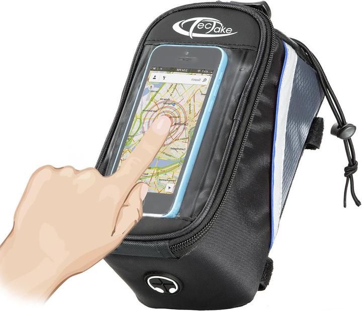 Produktbild tectake Fahrradtasche mit Rahmen-Befestigung für Smartphones (2.10 l, Rahmentasche)