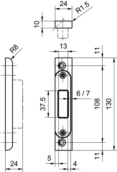 Actual product image Glutz Bolt striking plates B-1134 (Striking plate)