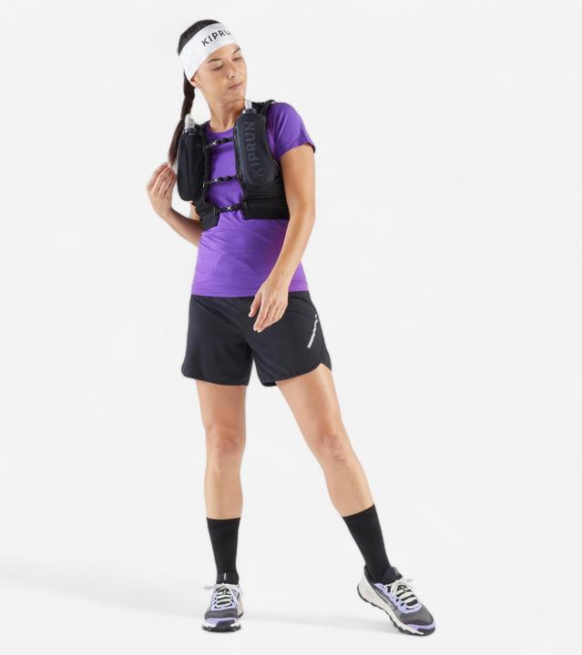 Image du produit Kiprun T-shirt running & trail sans couture femme - run 500 confort slim violet (XS)