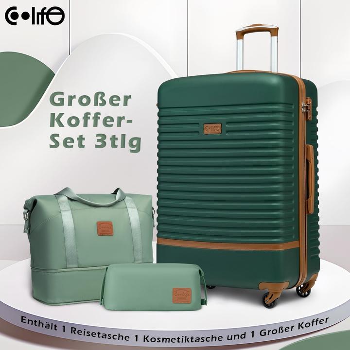 Actual product image Coolife 3-teiliges Hartschalen-Koffer-Set (93 l, Hand luggage (up to 50 litres), L (90 - 115l))