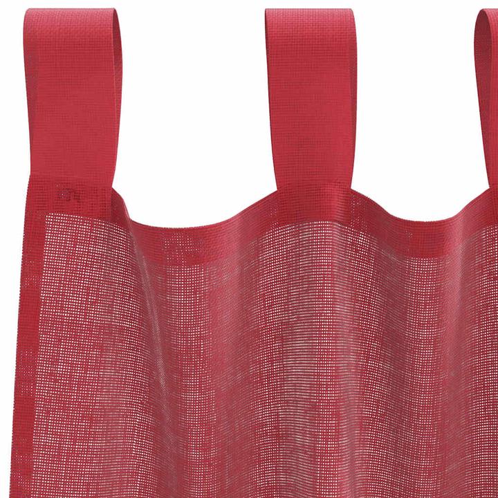 Produktbild VidaXL Voile Vorhänge mit Schlaufen 2 Stk. Weinrot 140x140 cm (140 x 140 cm)