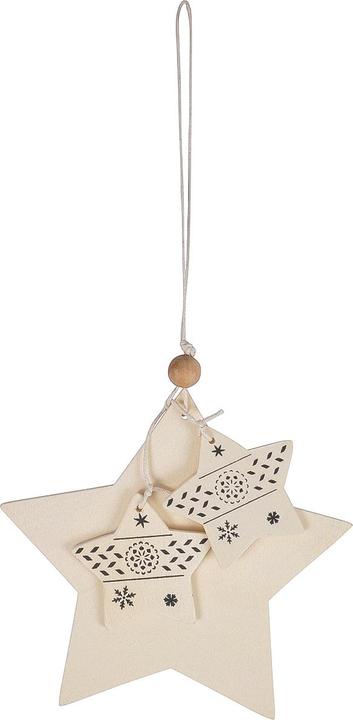 Natura Punto Wooden star pendant with string for hanging