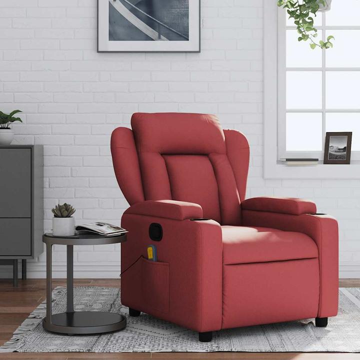 Immagine prodotto VidaXL Sedia da massaggio in similpelle rosso vino, colore: rosso vino, materiale