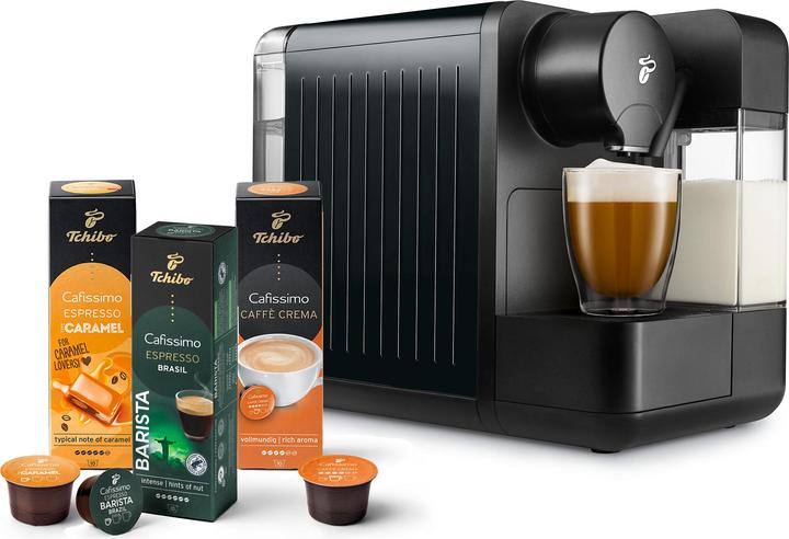 Produktbild Tchibo Cafissimo "milk" Kaffeemaschine Kapselmaschine inkl. 30 Kapseln, Schwarz