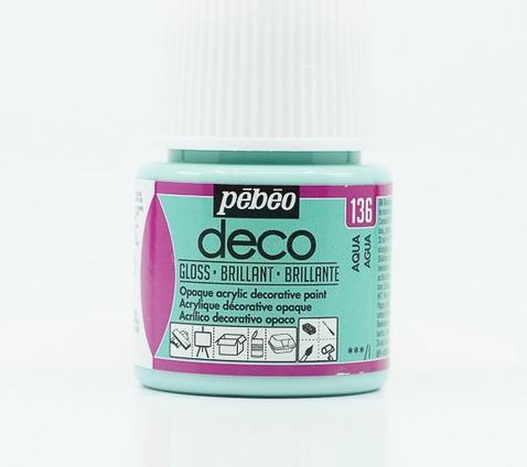 Image du produit Pebeo Deco Couleur acrylique brillante (Bleu aqua, 45 ml)