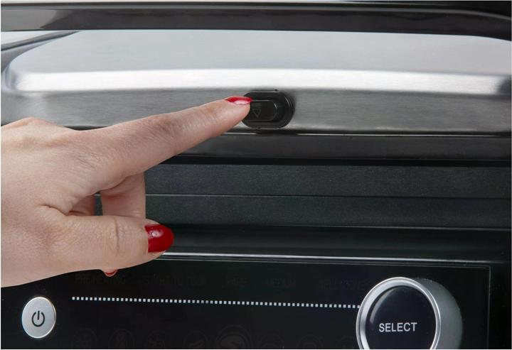 Actual product image Domo Genius Electric Contact Grill Non-stick Coating, with Display Stainless Steel, Black (EU plug)