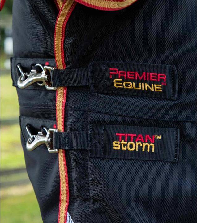 Actual product image Premier Equine outdoor horse blanket with neck cover titan storm 450 g (152 cm)