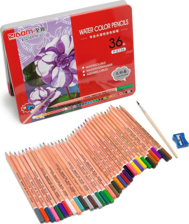 Produktbild VBS Aquarellstifte, 36 Farben, in Metallbox (Multi, 36 x)