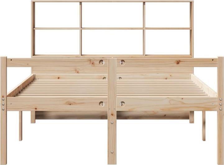 Produktbild VidaXL Massivholzbett Holzbett Bett Doppelbett mit Regal ohne Matratze 160x200cm (160 x 200 cm)