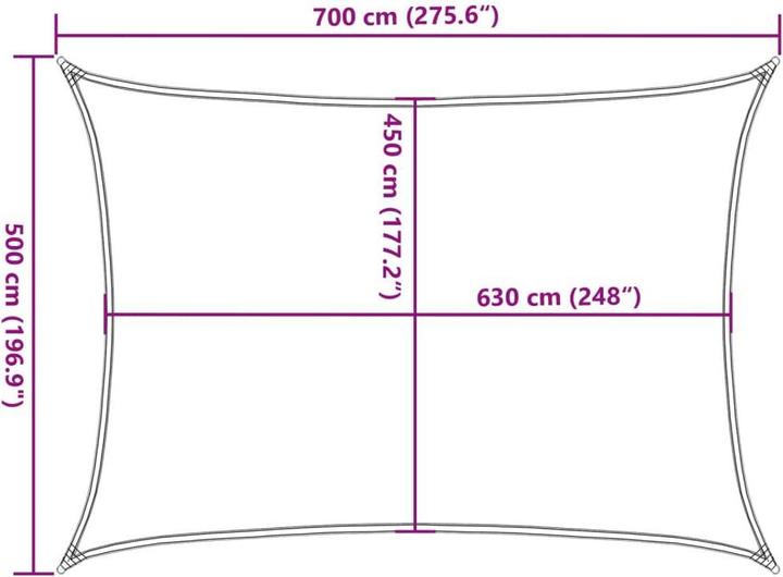 Image du produit VidaXL Sonnensegel 160 g/m² Rechteckig HDPE (5 x 7 m)