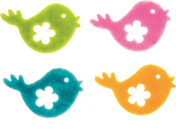 Produktbild Glorex Vögel aus Filz 4 Farben 12St