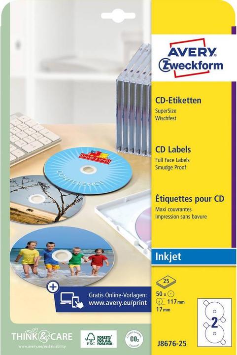 Image du produit Avery Étiquettes CD SuperSize